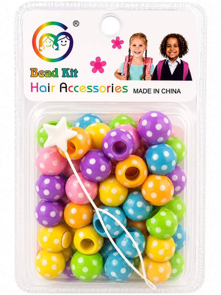 Kit de perles à pois -mix multicolore pastel