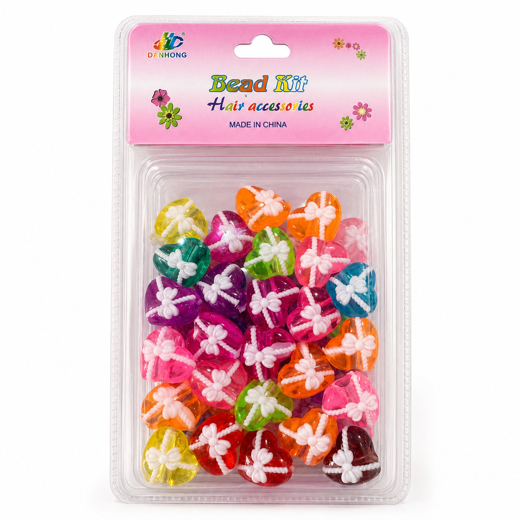 Kit de perles fantaisie papillon-multicolores transparentes